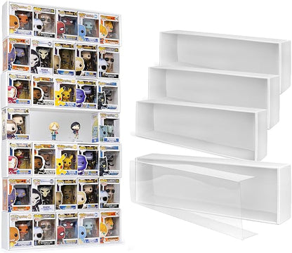 5X4 Version Display Case Compatible with Fnko Pop Boxes, Stackable 4 Single Row, with Transparent Cover to Protect Your Collection Against Dust (Holds 20 Pops)