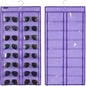 Dual Sided Hanging Sunglasses Organizer Wall Eyeglass Holder Sunglass Rack for Home with 32 Dust Proof Pockets (32 Pockets-Purple)