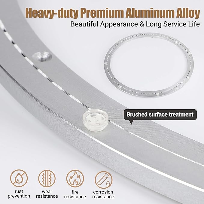 24 Inch Lazy Susan Bearing Heavy-Duty Aluminium Alloy Turntable Bearing, Mute Turntable Ball Bearing, Lazy Susan Hardware for Dining and DIY Dotating Furniture (Capacity up to 880lb)