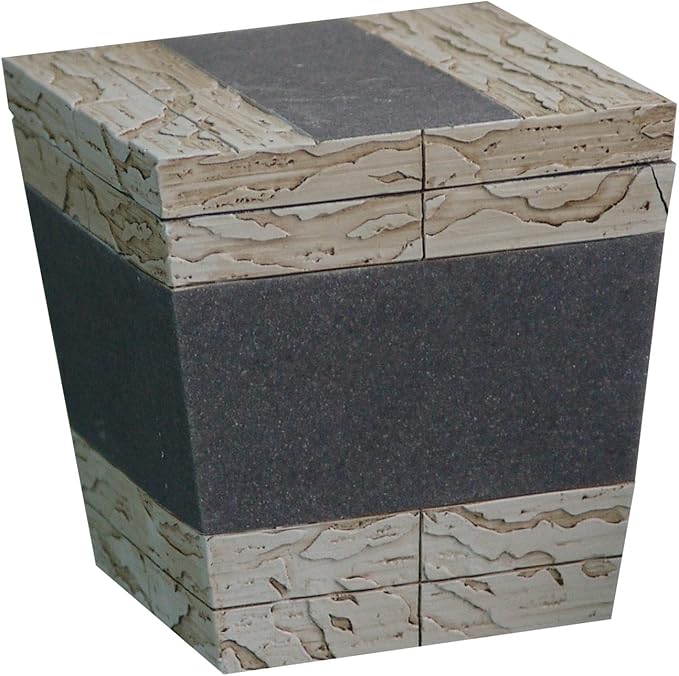 nu steel Rustic Bathroom Q-tip Holder & Jar in Real Cement and Stone for Bathrooms & Vanity Spaces