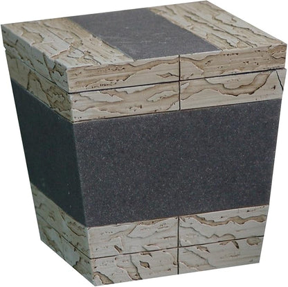 nu steel Rustic Bathroom Q-tip Holder & Jar in Real Cement and Stone for Bathrooms & Vanity Spaces