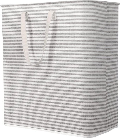 Lifewit 105L Large Collapsible Laundry Hamper, Tall Foldable Dirty Clothes Baskets Waterproof, Freestanding Design with Easy Carry Handles in Dorm Bedroom Bathroom College, Grey