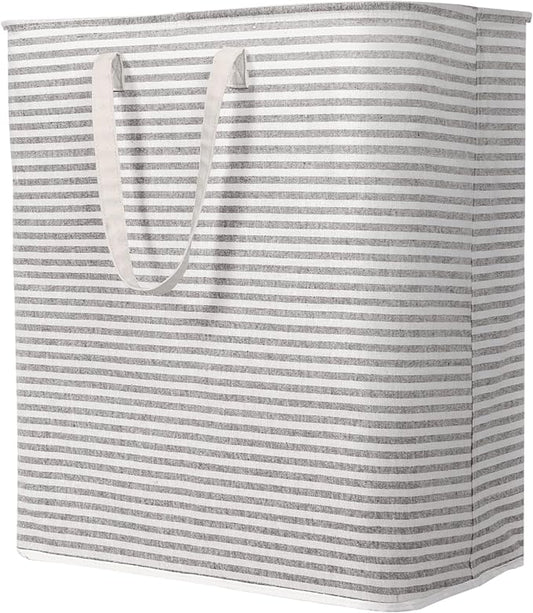 Lifewit 105L Large Collapsible Laundry Hamper, Tall Foldable Dirty Clothes Baskets Waterproof, Freestanding Design with Easy Carry Handles in Dorm Bedroom Bathroom College, Grey