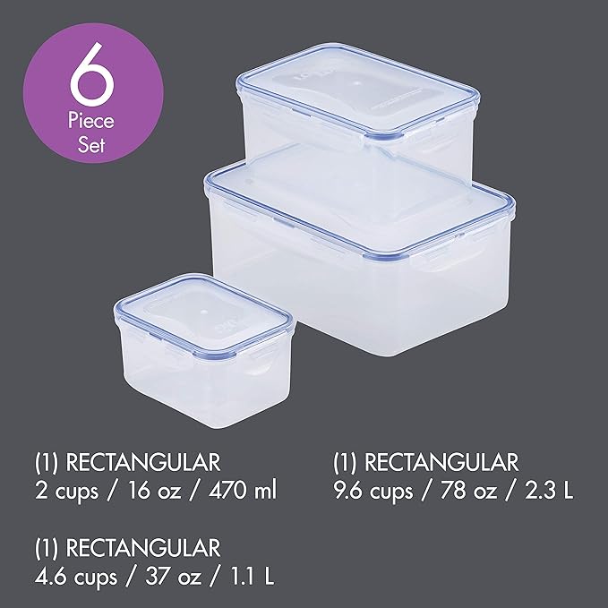 Lock & Lock Assorted Food Storage Container Set (6-Piece)