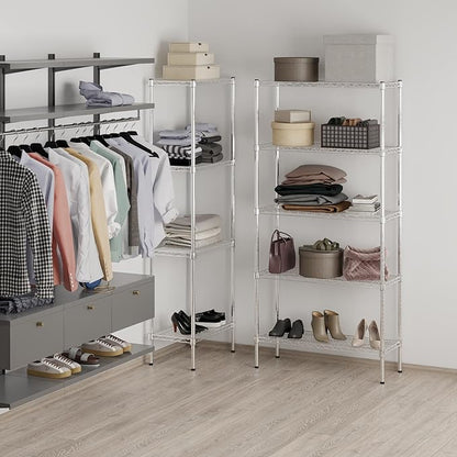 14" Deep x 36" Wide x 74" Height Wire Shelving Kit | 5-Tier | NSF Commercial Storage Rack Unit
