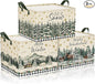 Geelin 3 Pcs Christmas Winter Baskets Wonderland Storage Basket for Gifts Collapsible Waterproof Canvas Xmas Reindeer Storage Bin Organizer with Handles for Book Closet Shelf Nursery Decor