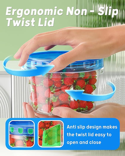 BiuLeon 12 Pack-17oz Freezer Storage Containers, Plastic Food Storage Containers with Twist Top Lids, BPA Free and Reusable Soup Containers with Lid, Microwave and Dishwasher Safe