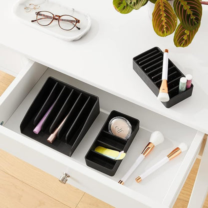 iDesign The Sarah Tanno Collection Silicone Makeup Palette Holder and Cosmetic Organizer, Black