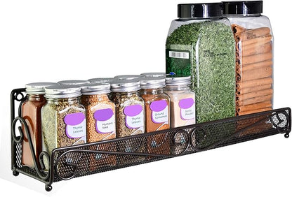 AMT 1 Tier Nail Rack, 2 Pack Metal Wall Mount Organizer, Essential Oils Organizer, Pantry Cabinet Door Shelf Storage.Hanging Display for Spice Jars, Nail Polish, Cosmetic Beauty Bottles