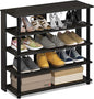 Furinno Turn-N-Tube 5 Tier Wide Shoe Rack, Espresso/Black 32 Inch