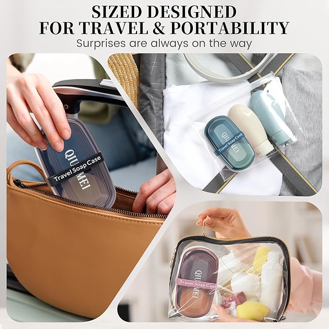 Shampoo Bar Holder and Soap Case, Leakproof Travel Container with Lid & Drain Tray, Includes Silicone Strap and Soap Bag, Compatible with Kitsch Solid Shampoo & Conditioner Bars(Lemon Yellow, Large)