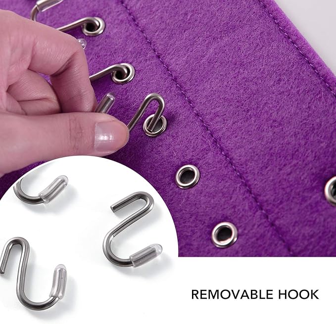 Wall Hanging Jewelry Organizer Storage with 24 Hook Wall Mounted Jewelry Display Hanging on Door Closet Necklace Holder for Bracelet Ring Chain-Patent Design(Purple)