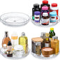 4 Pack, 10 Inch Clear Non-Skid Lazy Susan Organizers - Turntable Rack for Kitchen Cabinet, Pantry Organization and Storage, Fridge, Bathroom Closet, Vanity Countertop Makeup Organizing, Spice Rack