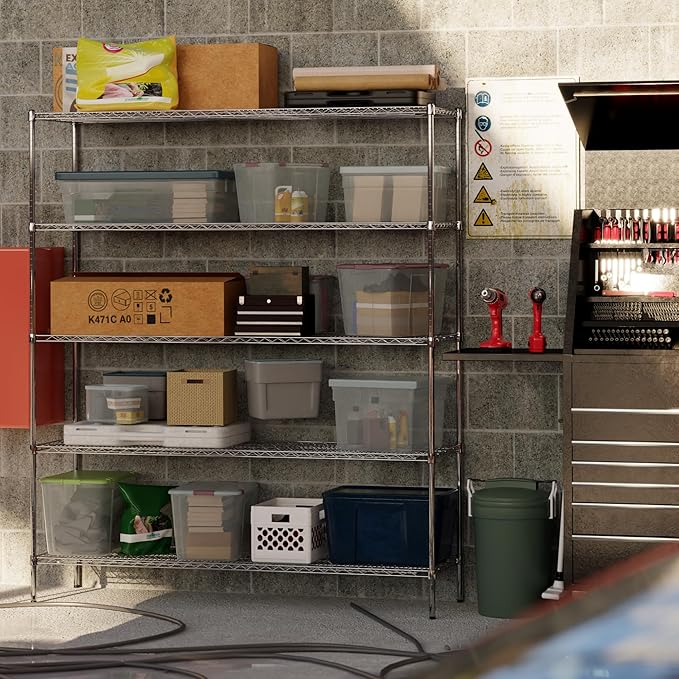 21" Deep x 72" Wide x 86" Height Wire Shelving Kit | 5-Tier | NSF Commercial Storage Rack Unit