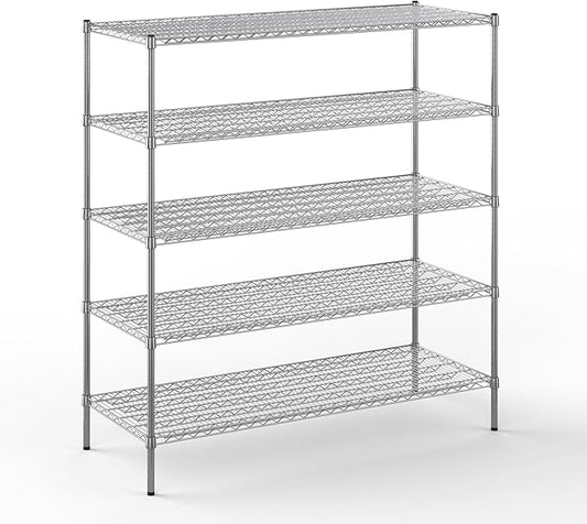 24" Deep x 60" Wide x 64" Height Wire Shelving Kit | 5-Tier | NSF Commercial Storage Rack Unit
