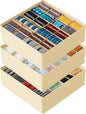 SpaceAid Sock Drawer Organizer Divider 3 Pack, 64 Cell Dresser Closet Nursery Underwear Organizers Storage Bins for Organizing Socks Underwear Ties Belts (Beige)