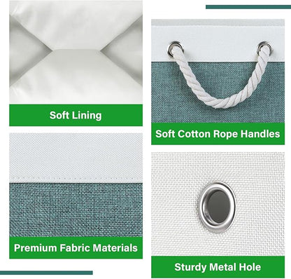Bidtakay Fabric Storage Baskets for Shelves 3 Pack Large Storage Bins for Organizing Linen Collapsible Organizer for Closet-Deep Green