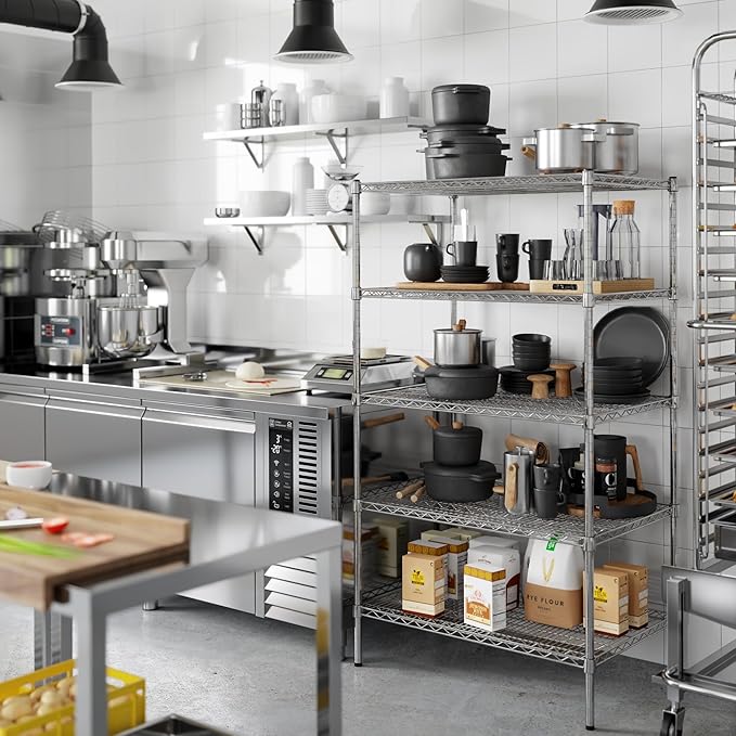 24" Deep x 36" Wide x 64" Height Wire Shelving Kit | 5-Tier | NSF Commercial Storage Rack Unit