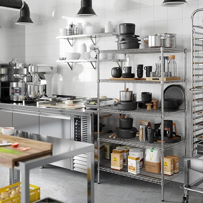 24" Deep x 36" Wide x 64" Height Wire Shelving Kit | 5-Tier | NSF Commercial Storage Rack Unit