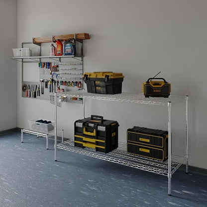 24" Deep x 60" Wide x 34" Height Wire Shelving Kit | 2-Tier | NSF Commercial Storage Rack Unit