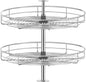 JOWBOOW 24" Chrome Corner Cabinet Lazy Susan, Full Circle Corner Cabinet Lazy Susan Replacement Shelves Rotating Rack for Corner Base Kitchen