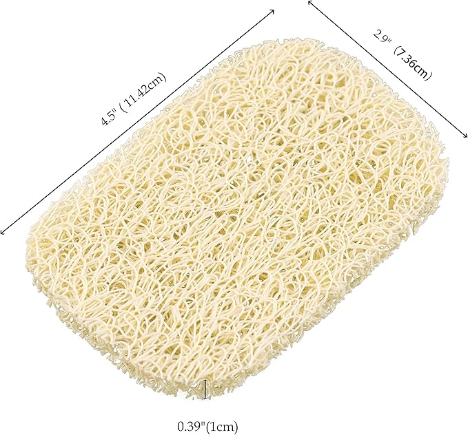Snowkingdom 4 Pack Beige Soap Saver Holder Draining Soap Lift Pads for Shower Kitchen 2.9" x 4.5" PVC Non-BPA Non-Slip Durable