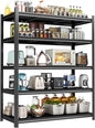 71" H Kitchen Shelving, Kitchen Storage Organization Metal Shelves Loads 2000LBS, Pantry Shelving Unit, 5-Tier Racks for Storage, Coffee Machine Storage Shelf Stand, Black