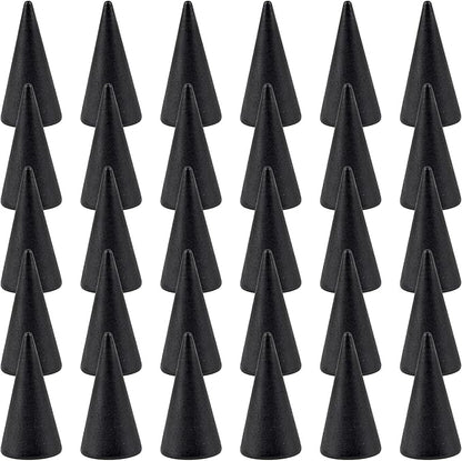Framendino, 30 Pack Black Wood Cone Ring Holder Single Jewelry Display Stand Wedding Showcase for Organizer
