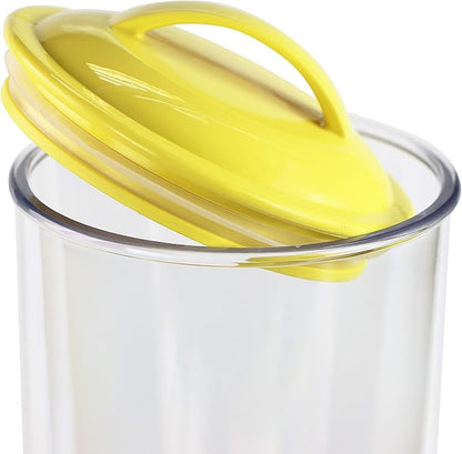 Reston Lloyd Tall Clear Spaghetti Pasta Storage Canister Container with Airtight Lid BPA Free for Kitchen Pantry Organization, Lemon