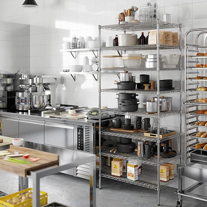 24" Deep x 36" Wide x 86" Height Wire Shelving Kit | 8-Tier | NSF Commercial Storage Rack Unit