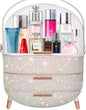 Ptesly Teen Girls Gift Makeup Organizer,Skincare Organizer Jewelry Storage,Cosmetics Storage and Display Case,Make Up Holders and Organizers for Countertop,Bathroom Organizer (Pearl White)
