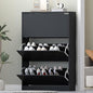 HUANLEGO Shoe Storage Cabinet for Entryway, Black Shoe Cabinet with 3 Flip Drawers Hidden Shoe Storage Modern Shoe Rack Storage Organizer for Entryway,Closet, Living Room,Hallway…