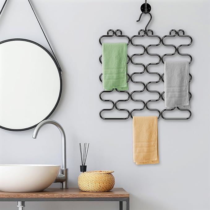 Deco Brothers Scarf Hanger for Closet, 23 Loop, Black