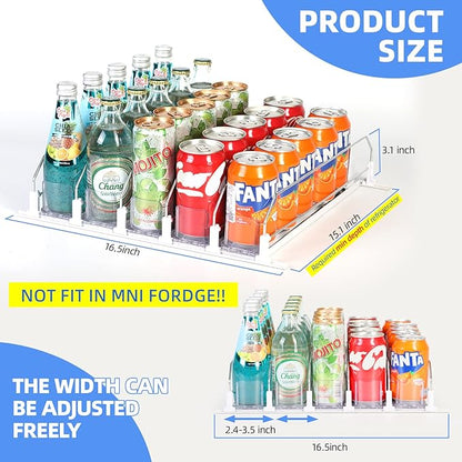 Drink Organizer for Fridge,Soda Can Dispenser for Refrigerator,Upgraded 5 Row Fridge Drink Organize,Drink Pusher for Fridge,Automatic Refrigerator Drink Organize for Fridge Holds up to 25 Cans