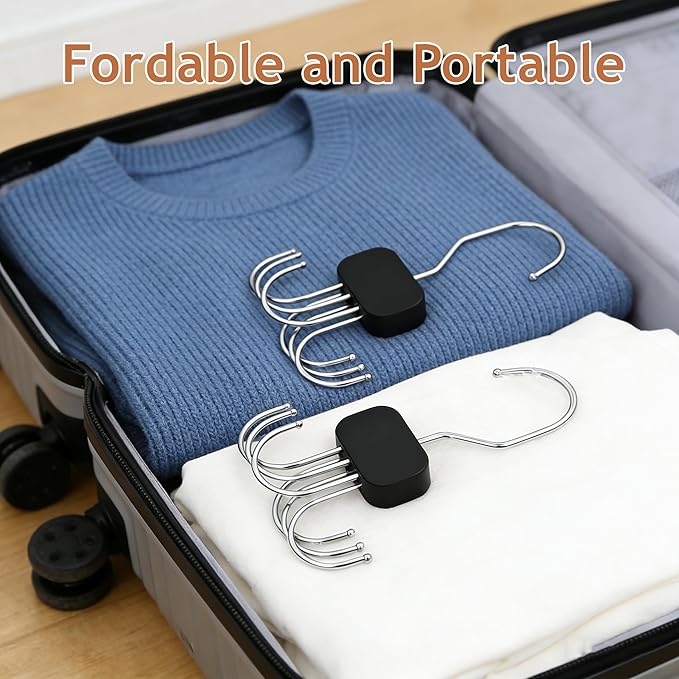 Belt Hanger for Closet, 3 Pack Belt Organizer for Closet Space Saving & Storage, 360° Rotatable & Foldable Hooks, Large Capacity Holder Rack for Tie, Tank Top, Bra, Purse, Hat (Black)