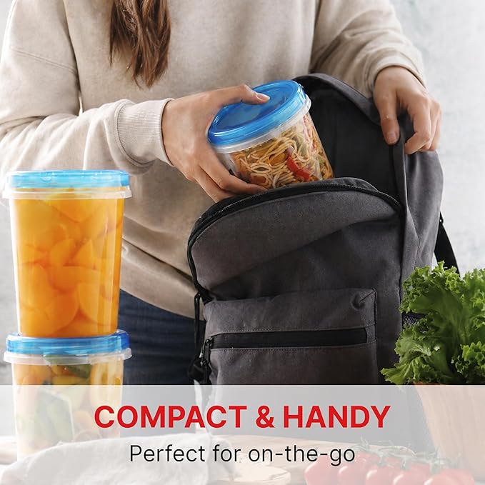 Tafura 10 Pack 32 Oz Freezer Storage Containers Leak-Proof - BPA Free Soup Containers with Lids - Reusable Freezer Containers for Food with Twist Top Lids - Ideal for Meal Prep, Leftovers & Pantry