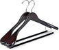 Luxury Wide Shoulder Wooden Hangers 2 Pack, with Velvet Bar, Smooth Mahogany Finish Wood Suit Hanger Coat Hanger for Closet, Holds Upto 20lbs, 360° Swivel Hook, for Jacket, Dress Heavy Clothes Hangers