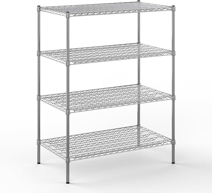 24" Deep x 42" Wide x 54" Height Wire Shelving Kit | 4-Tier | NSF Commercial Storage Rack Unit