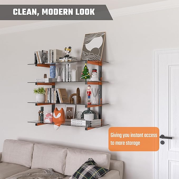 Lumber Storage Rack, Snap-Fit Connection Lumber Rack Wall Mount, Heavy Duty Metal 8 Level-32 Inch Wood Storage Rack