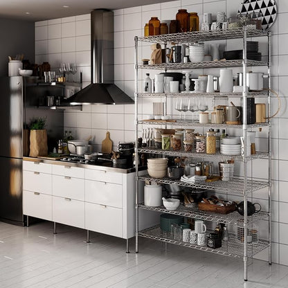 21" Deep x 48" Wide x 86" Height Wire Shelving Kit | 8-Tier | NSF Commercial Storage Rack Unit