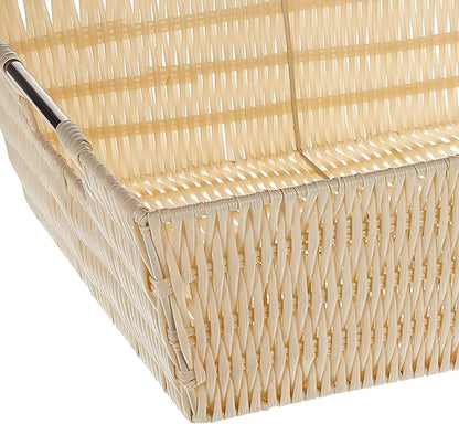 Whitmor Rattique Shelf Tote, 13"D x 15"W x 5"H, Latte