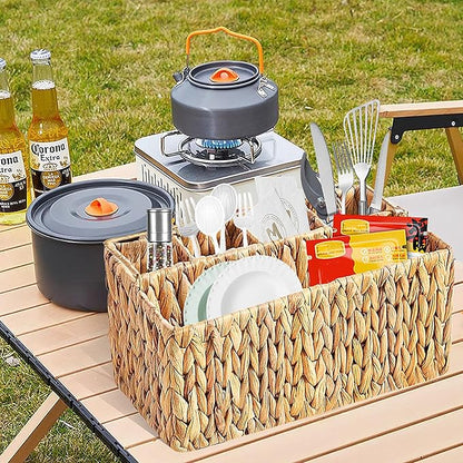 LYX&GC Utensil Caddy, Utensil Basket for Table,Napkin and Utensil Holder, Silverware Caddy, Cutlery Holder, Utensil Holder for Party, Picnic Caddy for Plates and Utensils…