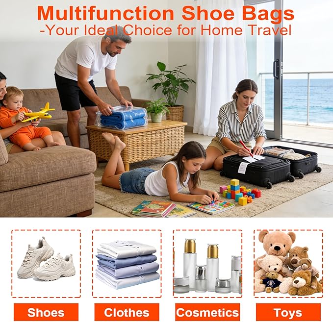 Over the Door Shoe Organizer, Clear Pockets Hanging Shoe Storage With 20 Dust-Proof Bags, Hanging Closet Shoe Storage with Large Deep Pockets, Fits 16–24 Pairs of Sneakers, Sandals, Boots, Gray