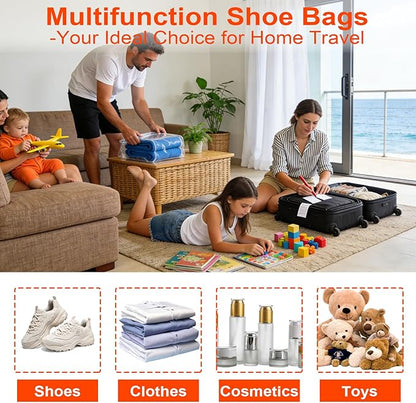 Over the Door Shoe Organizer, Clear Pockets Hanging Shoe Storage With 20 Dust-Proof Bags, Hanging Closet Shoe Storage with Large Deep Pockets, Fits 16–24 Pairs of Sneakers, Sandals, Boots, Gray
