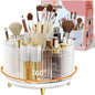 fanado 360° Rotate Makeup Brush Holder Organizer, Makeup Organizers Countertop, Makeup organization and Skincare Storage for Vanity, Desktop, Bathroom (Clear)