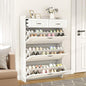 Vibe & Dine Narrow Shoe Organizer Cabinet with 3 Large Flip Drawers & 2 Storage Drawers - Slim Shoe Storage for Entryway, Hallway, Bedroom