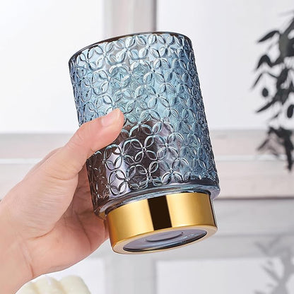 Makeup Brush Holder Organizer,Toothbrush Holders,Desk Pen Pencil Holder,Multifunctional Vintage Glass Brush Cup（A44-7-US）