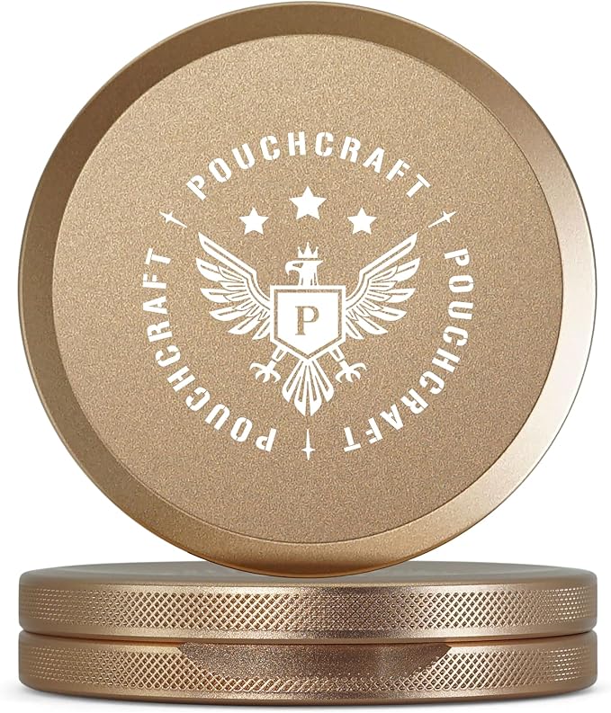 Metal Pouch Can | Slim Aluminum Container for Pouches | Airtight O-Ring Moisture & Odor Proof EDC Pocket Tin | Insignia Edition (Slim, Rose Gold)