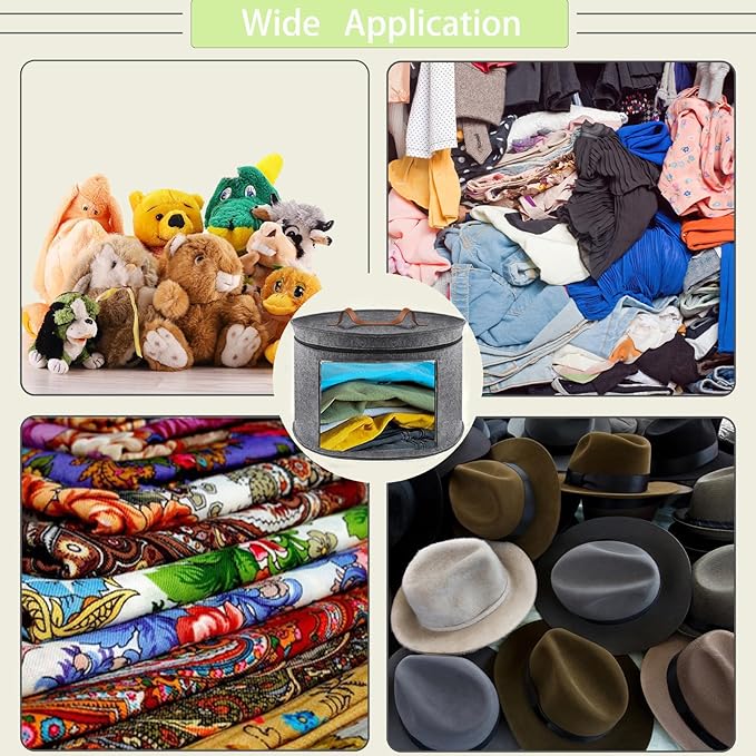 Hat Storage Box,Hat Boxes for Women Storage,Cowboy Hats Holder for Travel,Wide Brims Hat Carrier Case,Stuffed Animal Toy Organizer,Hat Box Closet Organizers and Storage,Hat Boxes for Men