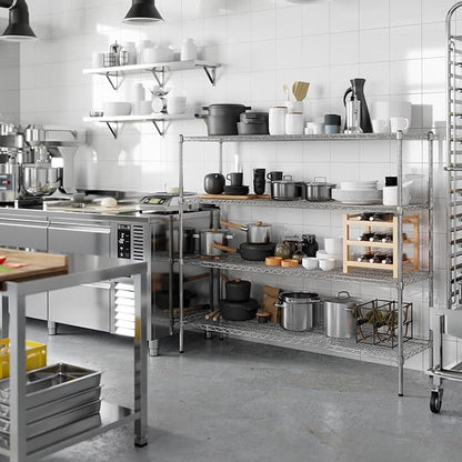 18" Deep x 60" Wide x 54" Height Wire Shelving Kit | 4-Tier | NSF Commercial Storage Rack Unit